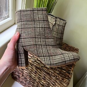 Plaid Heeled Booties